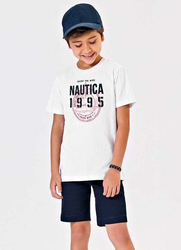 Vista 2 Conjunto Menino Camiseta com Bermuda Branco Trick Nick Trick Nick