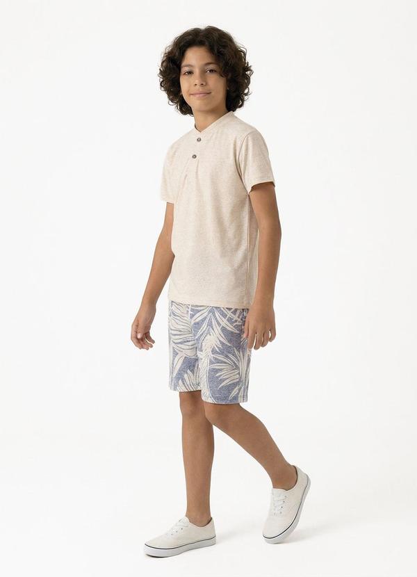 Conjunto Menino Camiseta e Bermuda Bege