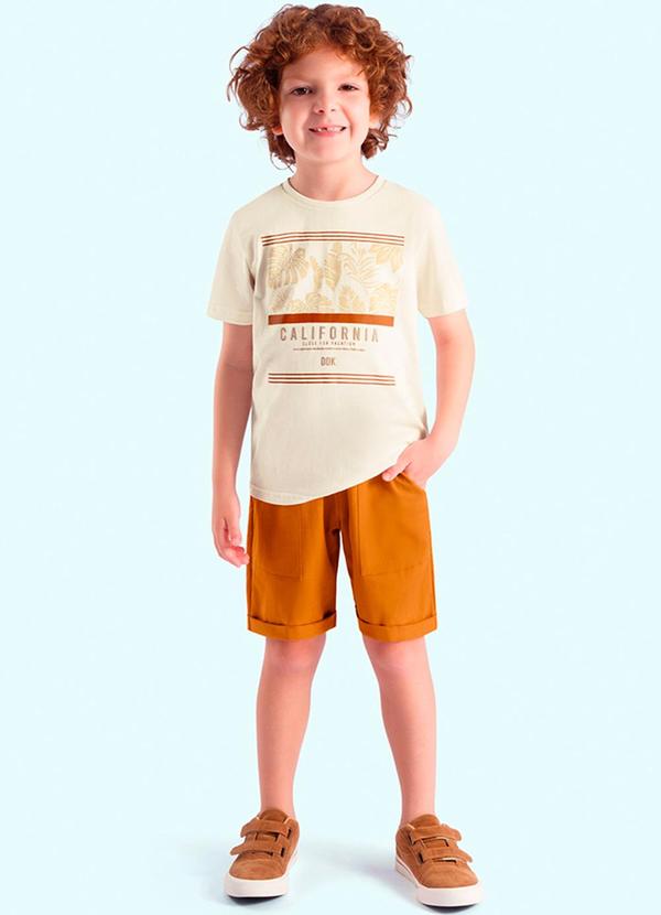 Vista 2 Conjunto Menino Camiseta e Bermuda Branco Up Baby Up Baby
