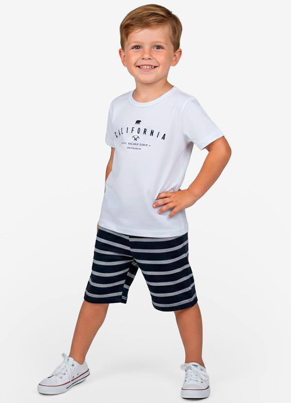 Conjunto Menino Camiseta e Bermuda Branco