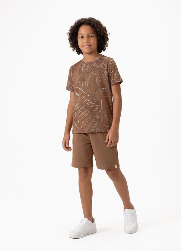Conjunto Menino Camiseta e Bermuda Marrom