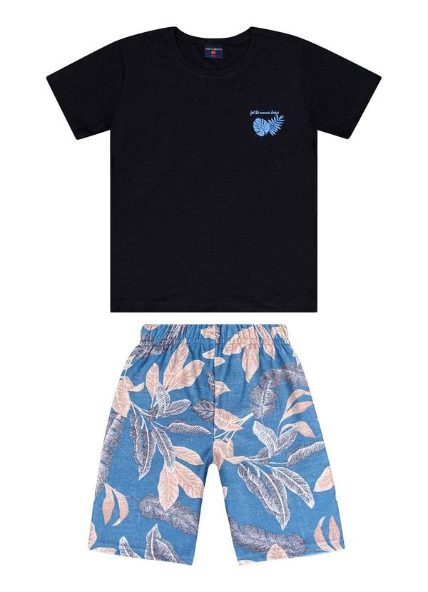 Vista 2 Conjunto Menino Camiseta e Bermuda Preto GULOSEIMA GULOSEIMA
