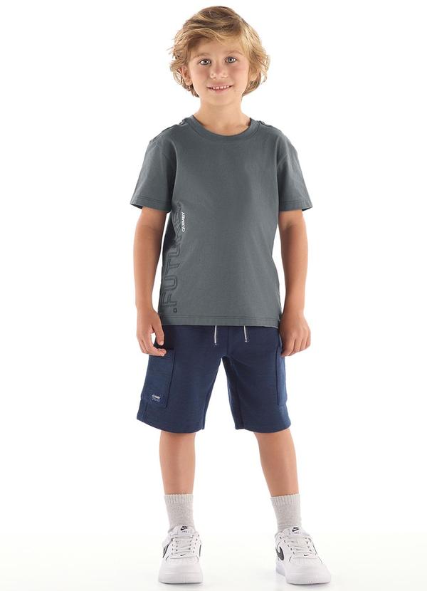 Conjunto Menino Camiseta e Bermuda Cinza