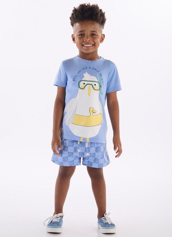 Conjunto Menino Camiseta e Bermuda Azul