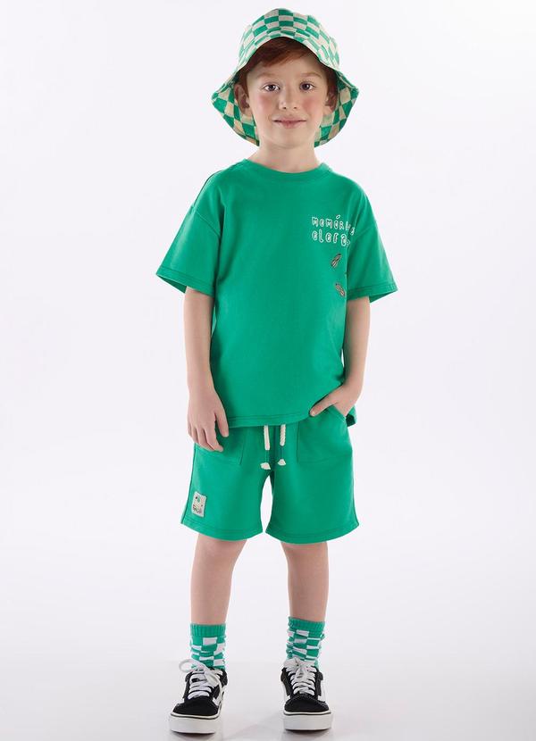 Conjunto Menino Camiseta e Bermuda Verde