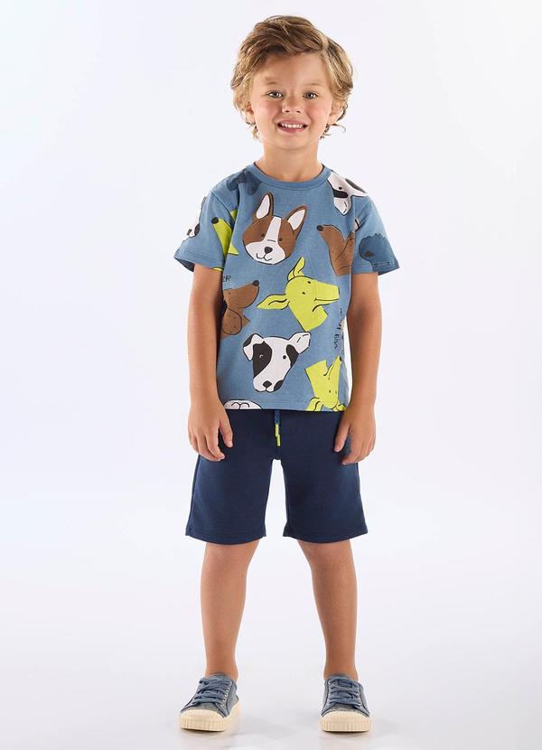 Conjunto Menino Camiseta e Bermuda Azul