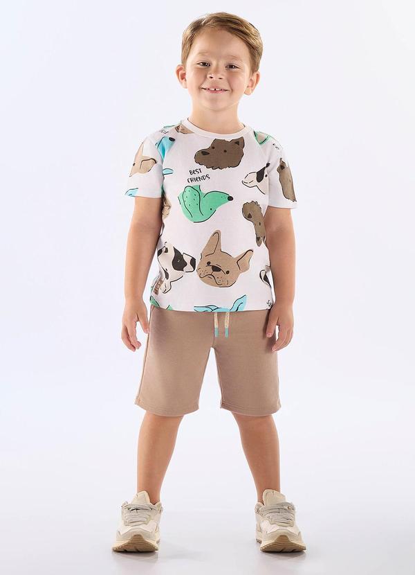 Vista 2 Conjunto Menino Camiseta e Bermuda Branco Up Baby Up Baby