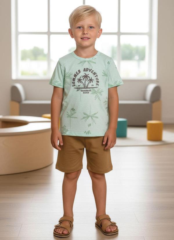 Conjunto Menino Camiseta e Bermuda Verde