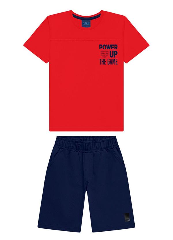 Vista 2 Conjunto Menino Camiseta e Bermuda Vermelha Ddk Ddk