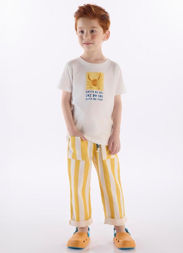 Conjunto Menino Camiseta e Calça Branco