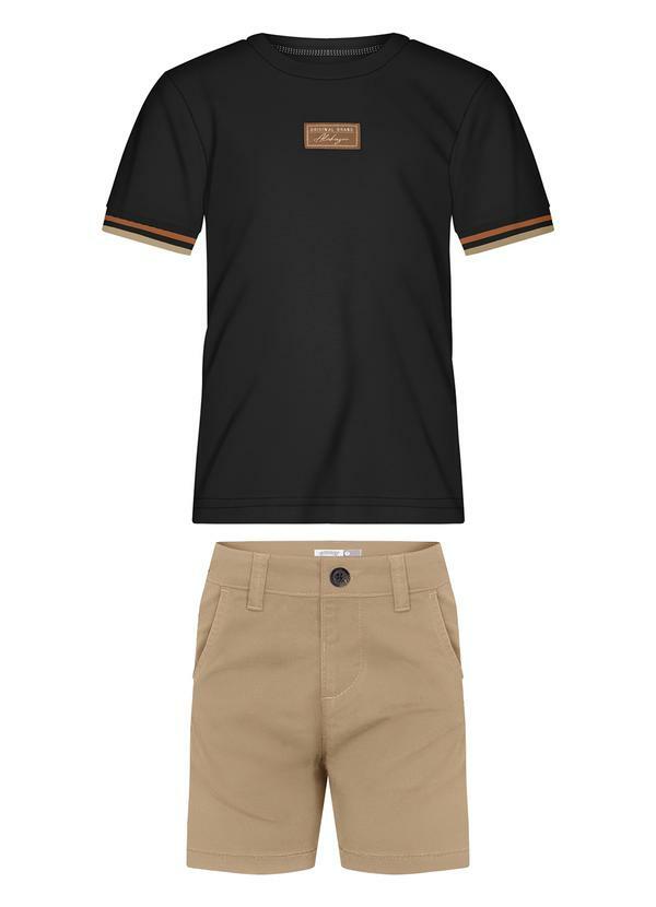 Conjunto Menino com Camiseta e Bermuda Preto