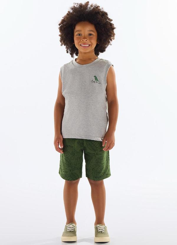 Conjunto Menino com Regata e Bermuda Cinza