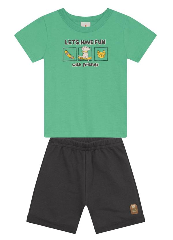 Conjunto Menino de Cachorrinho em Puff Verde
