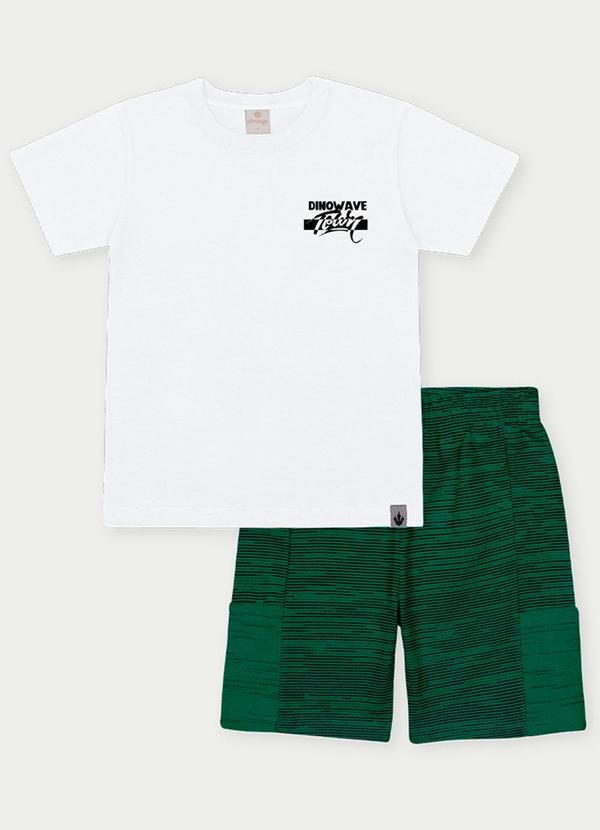 Vista 2 Conjunto Menino Dinowave Branco Abrange Abrange