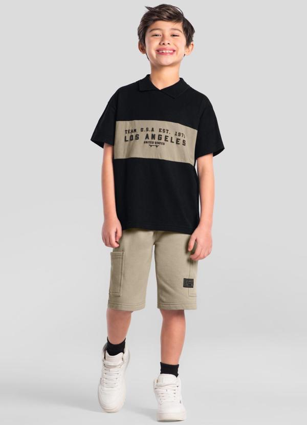 Vista 2 Conjunto Menino em Moletinho Preto Brandili Brandili