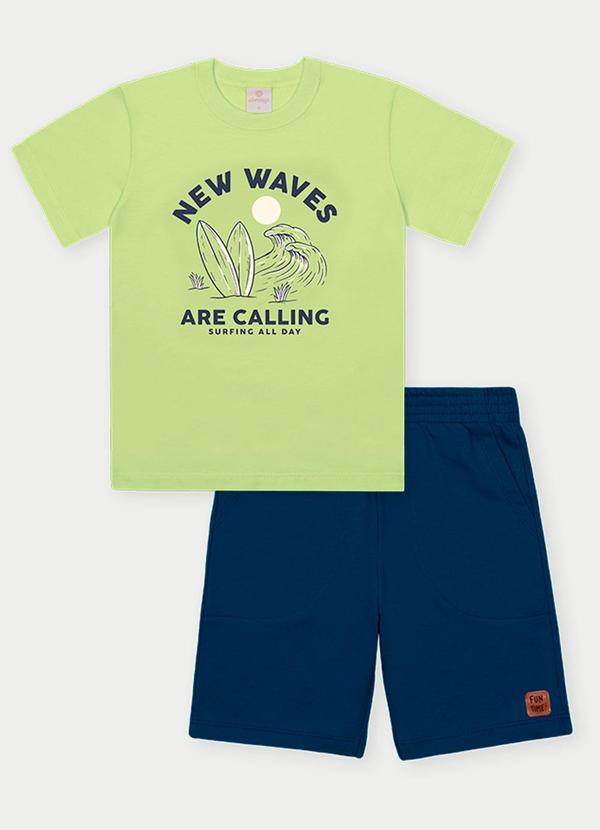 Vista 2 Conjunto Menino Enjoy Waves Verde Abrange Abrange