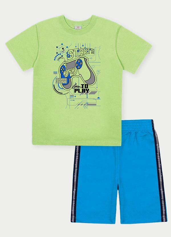 Conjunto Menino Joystick Azul