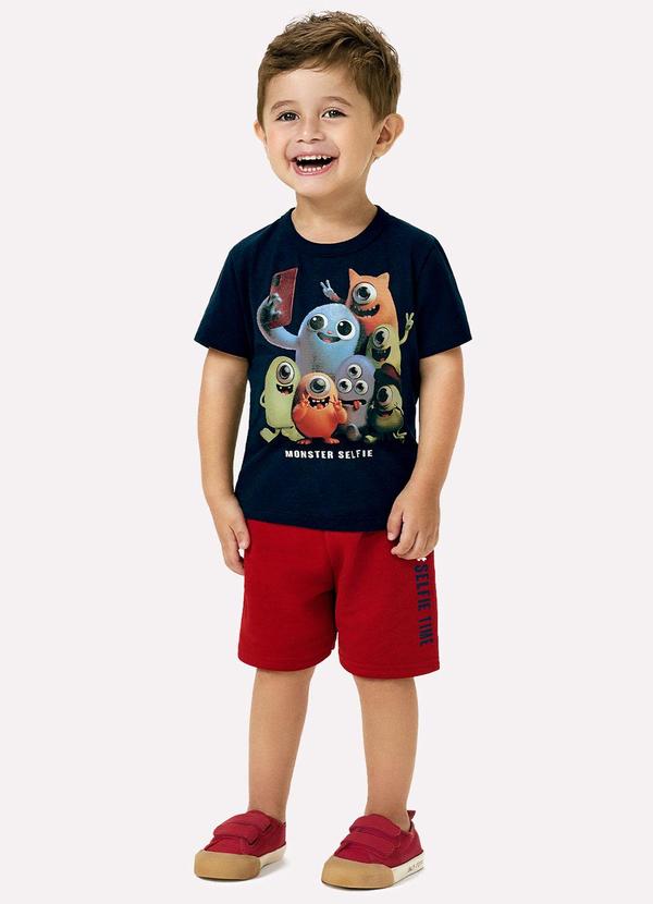 Conjunto Menino Monstrinhos Azul Marinho