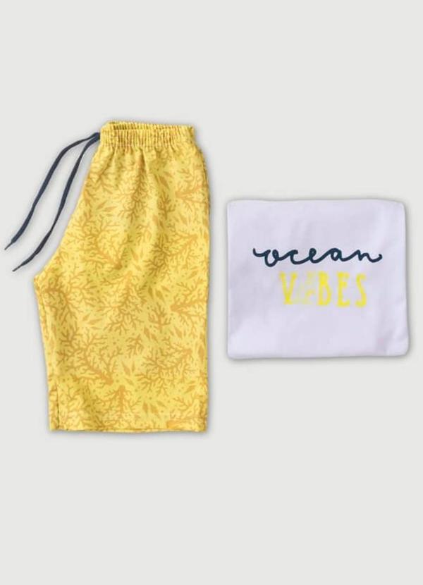 Vista 2 Conjunto Menino Ocean Vibes Kangulu Branco Rosa Azul Rosa Azul