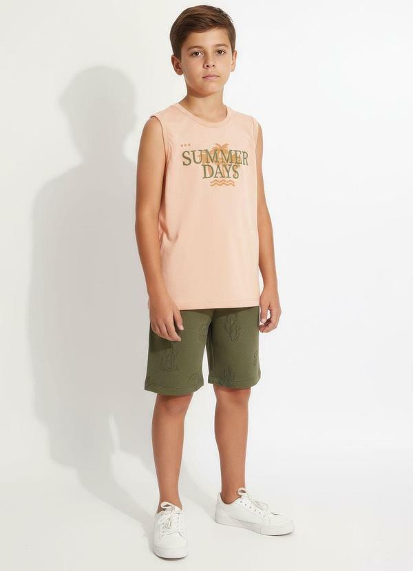 Conjunto Menino Regata e Bermuda Verde
