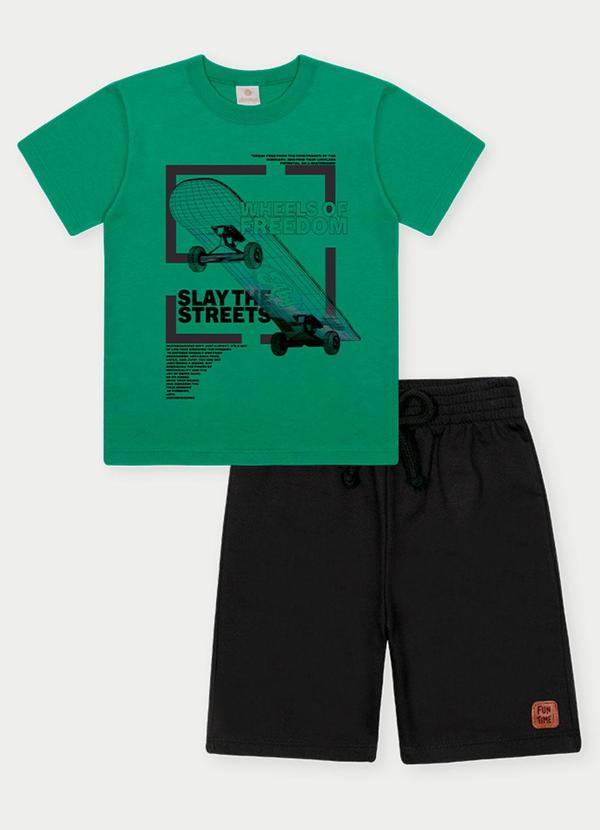 Vista 2 Conjunto Menino Skate Verde Abrange Abrange