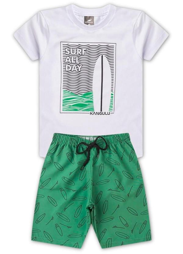 Conjunto Menino Surf All Day Kangulu Branco