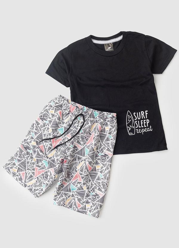 Vista 2 Conjunto Menino Surf Sleep Kangulu Preto Rosa Azul Rosa Azul