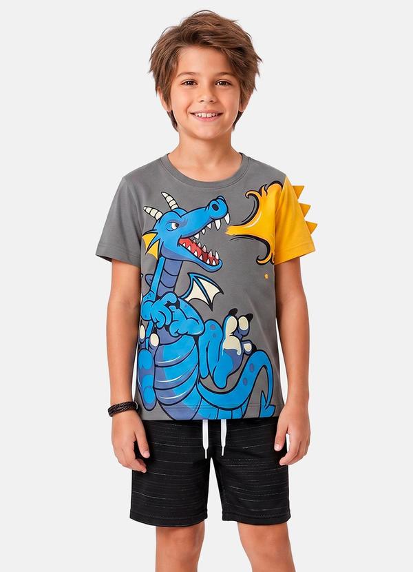 Conjunto Menino Verão Dragão Interativo Chumbo