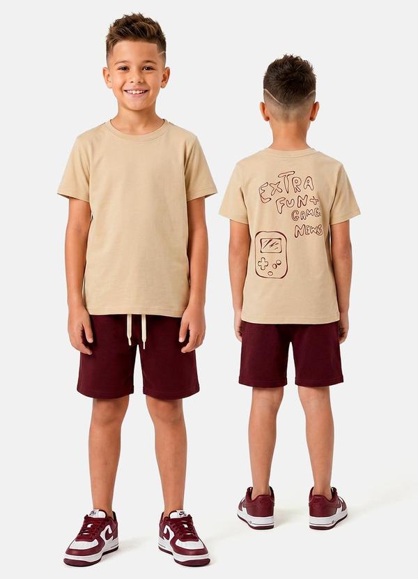 Conjunto Menino Verão Extra Fun Game News Caqui