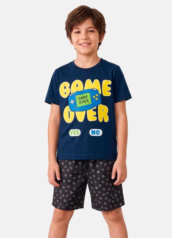 Conjunto Menino Verão Game Over Marinho