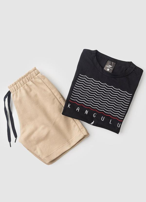 Conjunto Menino Verão Ondas Kangulu Preto