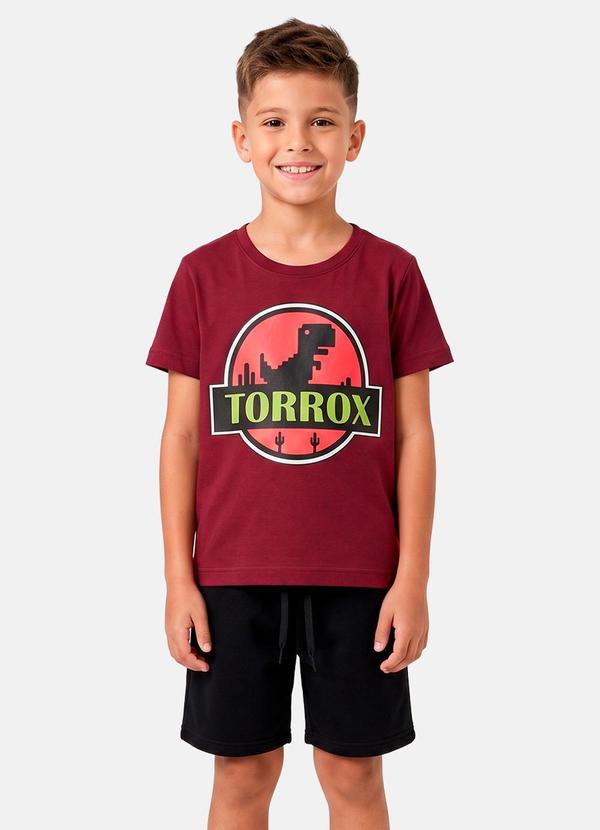 Conjunto Menino Verão Torrox Dino Bordô