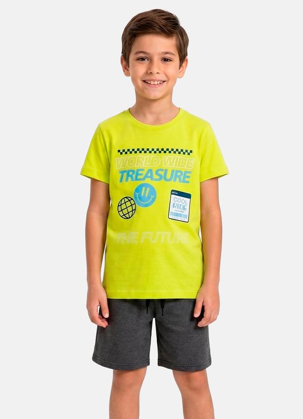 Conjunto Menino Verão World Amarelo