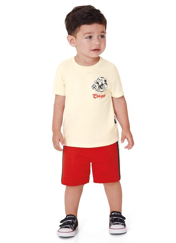 Conjunto Mini Artilheiro com Moletom Bege