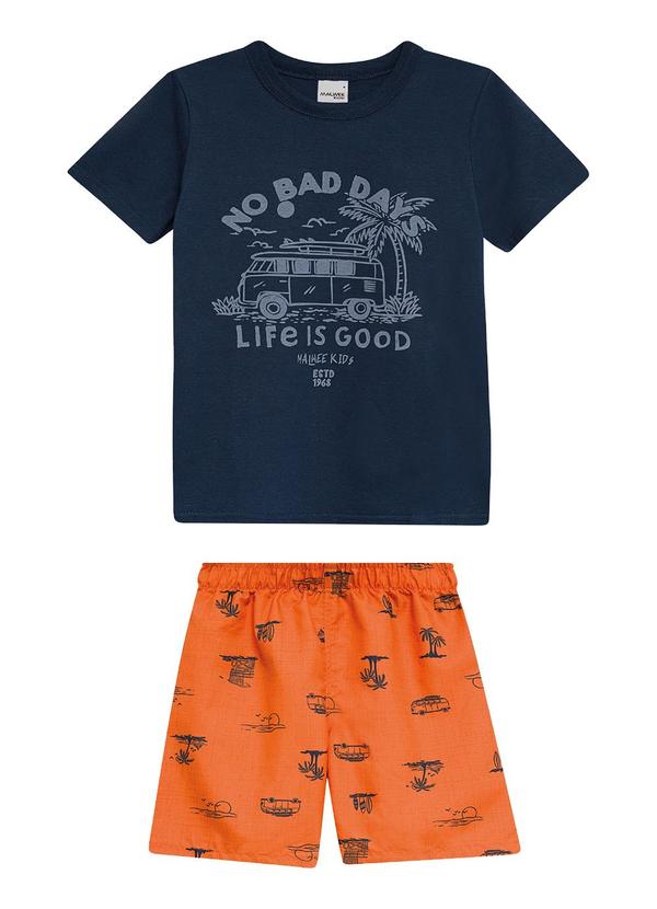 Vista 2 Conjunto no Bad Days Azul Marinho Malwee Kids Malwee Kids