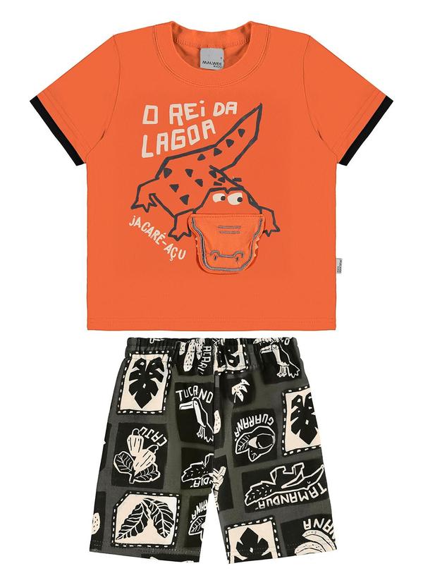 Vista 2 Conjunto o Rei da Lagoa Laranja Malwee Kids Malwee Kids