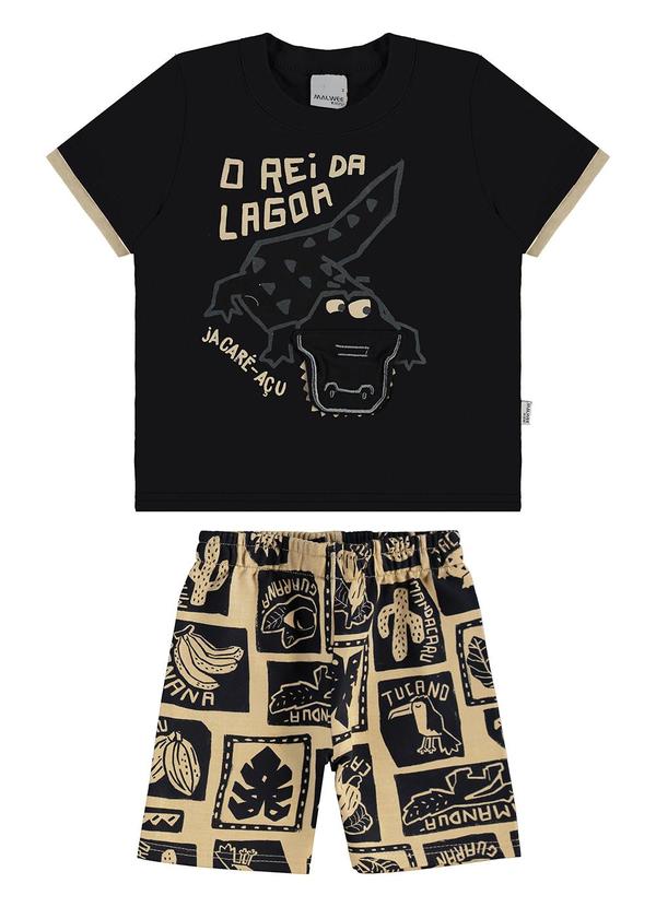 Vista 2 Conjunto o Rei da Lagoa Preto Malwee Kids Malwee Kids