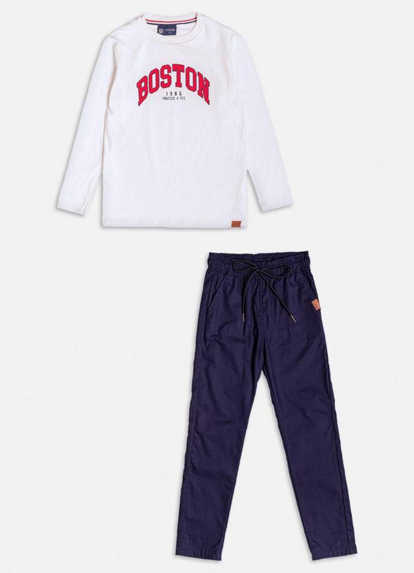 Conjunto Off White com Estampa Youccie Branco