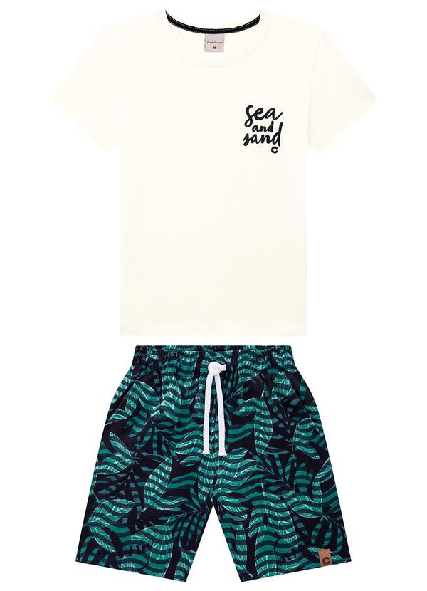 Vista 2 Conjunto Off White Sea And Sand Boardshort Carinhoso Carinhoso