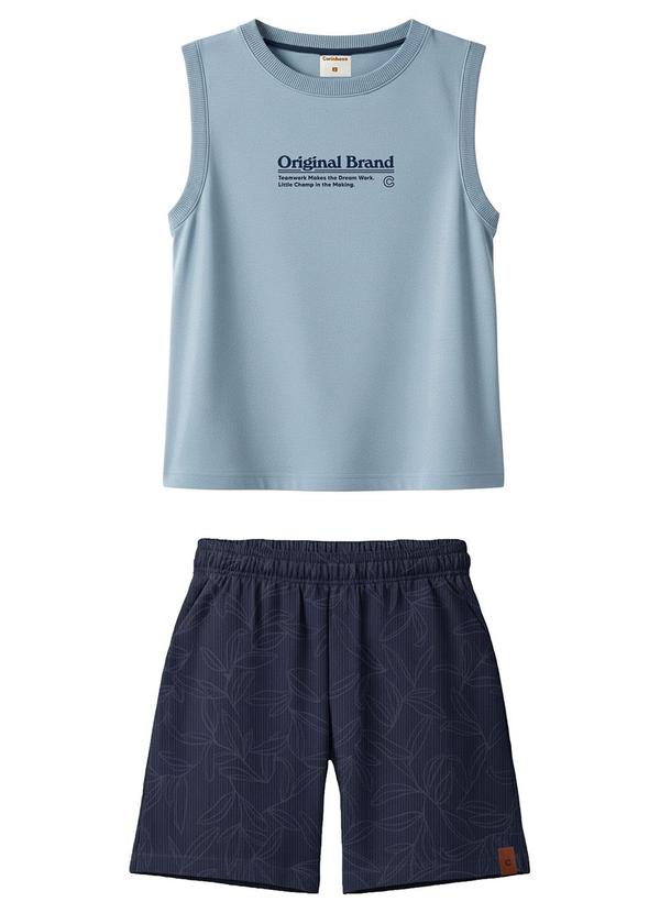 Conjunto Original Brand em Malha Azul Pastel