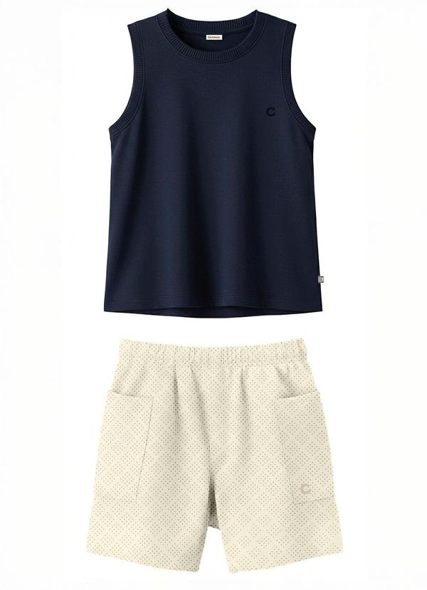 Conjunto Original com Piquet Stretch Azul