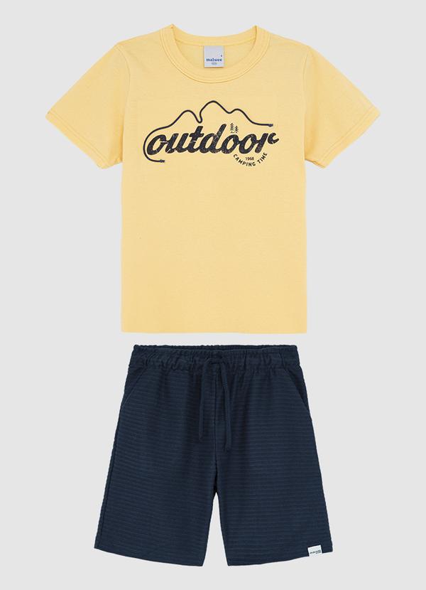 Conjunto Outdoor em Moletinho Amarelo