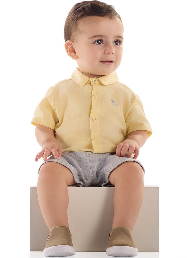 Conjunto para Bebê Camisa e Bermuda Amarelo