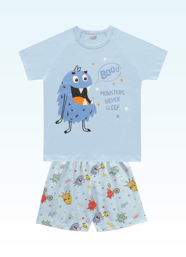 Conjunto Pijama Camiseta e Bermuda Azul