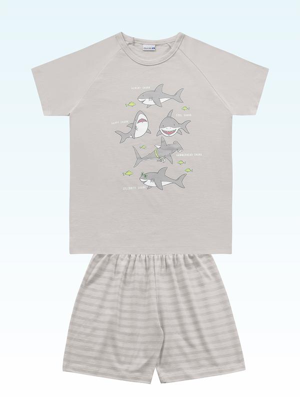 Conjunto Pijama Camiseta e Bermuda Cinza