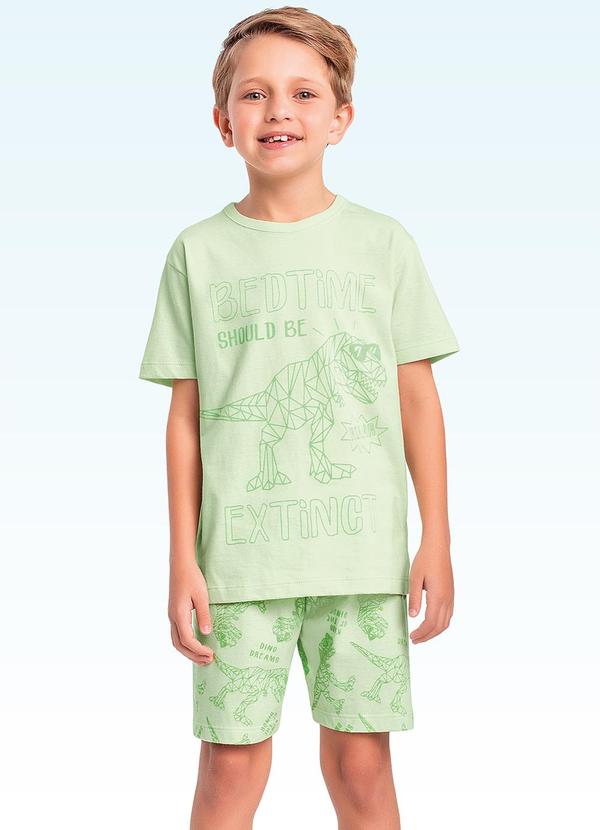 Conjunto Pijama Camiseta e Bermuda Verde