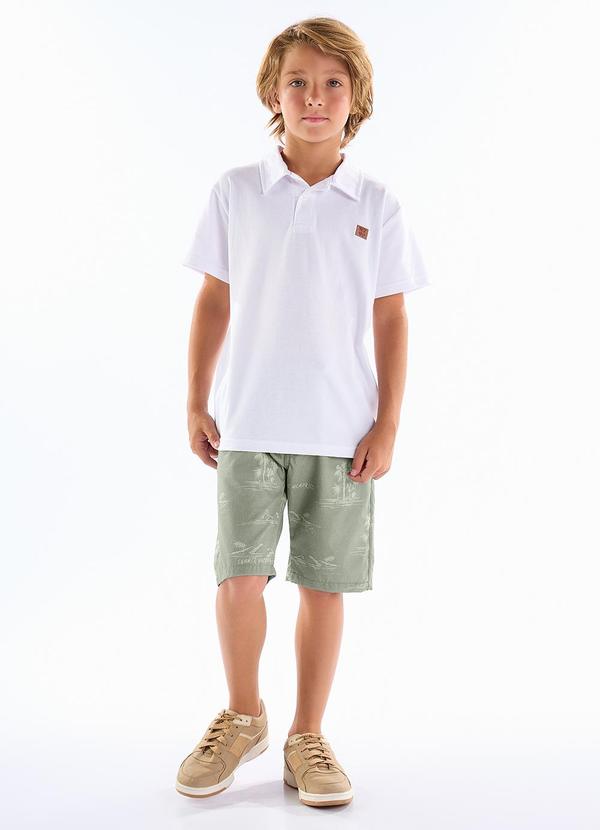 Vista 2 Conjunto Piquet com Elastano Branco Pulla Bulla Pulla Bulla