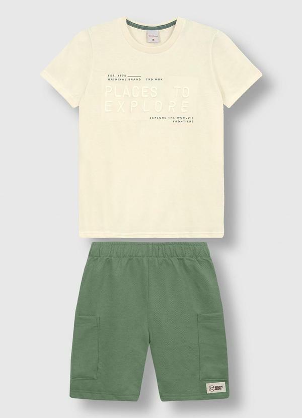 Conjunto Places To Explore em Moletinho Branco