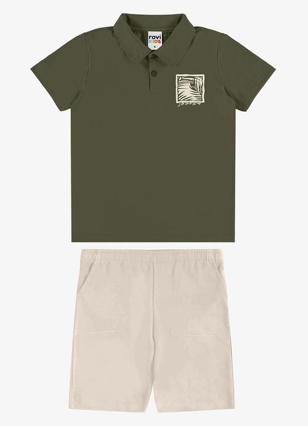 Conjunto Polo com Bermuda Infantil Verde
