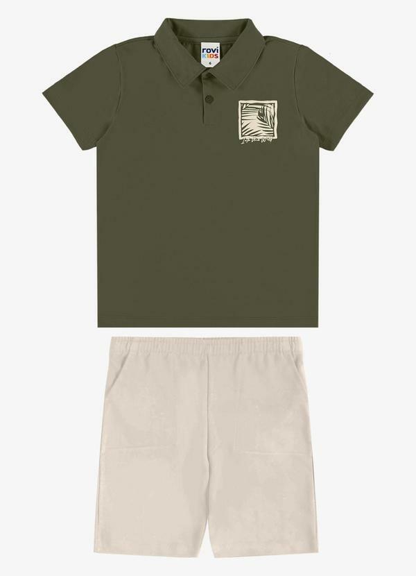Conjunto Polo com Bermuda Infantil Verde